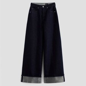 AG Adriano Goldschmied Dark Blue Wide Leg Jeans